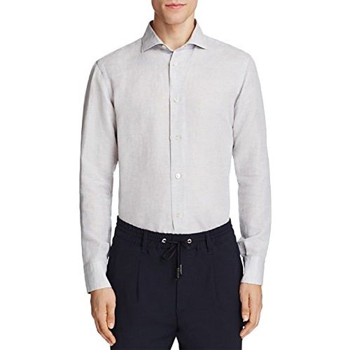 Linen Cotton Regular Fit Button-Down Shirt